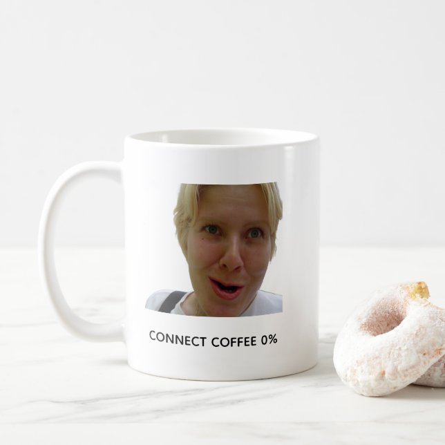 Funny Coffee Charger Mug – Low Battery Coffee Meme (Avec donut)
