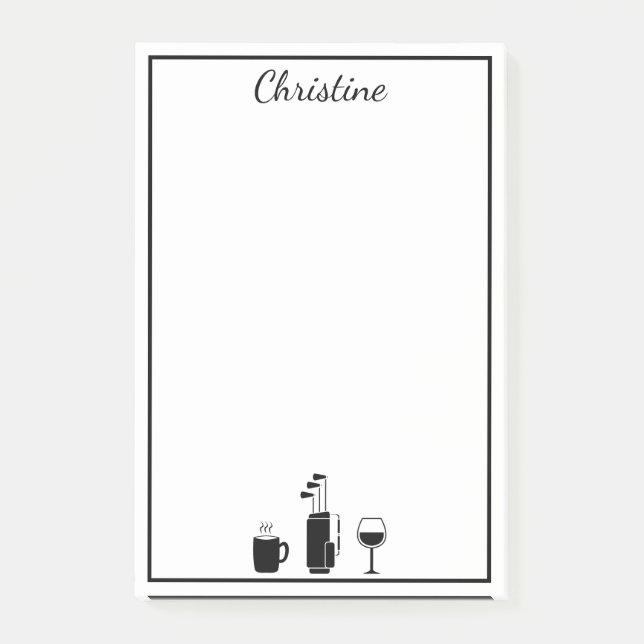 Funny Coffee Golf Vin Personnalisé Post-it Notes (Devant)