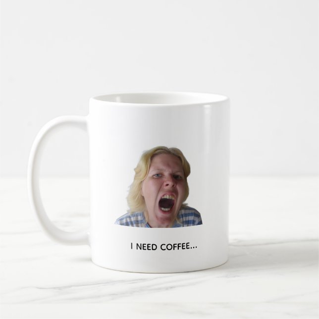 Funny Coffee Meme Mug Bathroom Humor (Gauche)