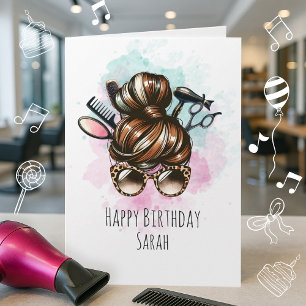 Funny Coiffeur carte d'anniversaire pour Beauticia