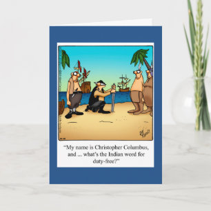 Funny Columbus Day Humour Carte de voeux