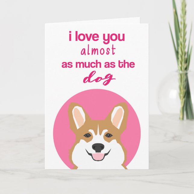 Funny Corgi Carte Saint Valentin (Devant)