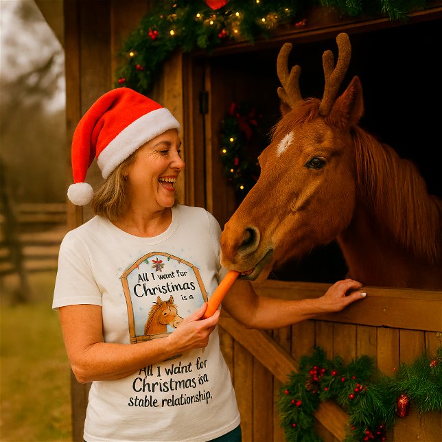 Funny Couple Horse Christmas T-Shirt – Custom Name (Créateur téléchargé)