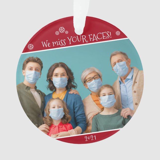 Funny Covid Photo On Manque Vos Visages Rouge (devant)