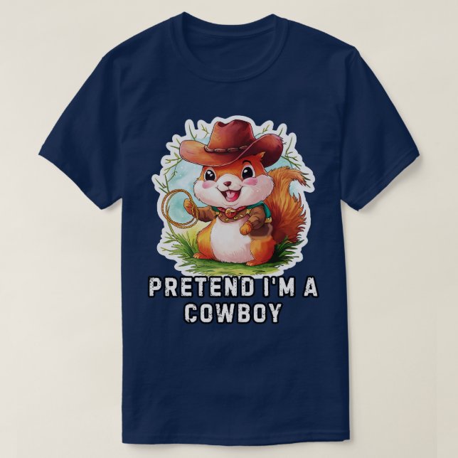 Funny Cowboy Squirrel TShirt (Design devant)