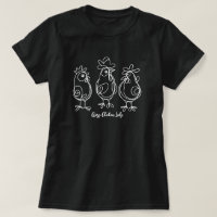 Funny Crazy Chickens Line Art T-Shirt personnalisé
