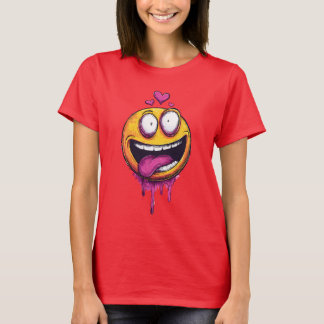 Funny Crazy Love Emoji Graphic T-Shirt – Drôle