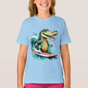 Funny crocodile surf T-shirt