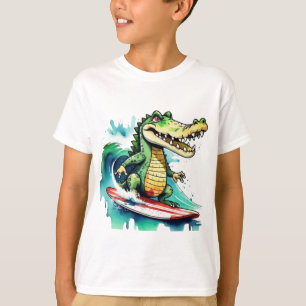 Funny crocodile surf T-shirt