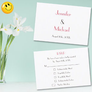 Funny Custom Wedding RSVP Reply Invitation Card