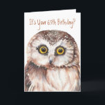 Funny-Cute Little Owl, 69e Anniversaire Carte<br><div class="desc">Petite Chouette drôle,  60e carte d'anniversaire</div>