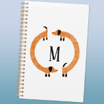 Funny Dachshund Saucisse Chien Monogramme<br><div class="desc">Dachshund mignon et drôle,  chiens de saucisse ou chiens plus vierges en mouvement perpétuel. Customiser en modifiant ou en supprimant l'initiale.</div>
