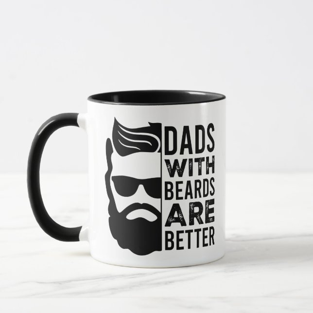 Funny Dads with Beards Quote Black Graphic Mug (Gauche)
