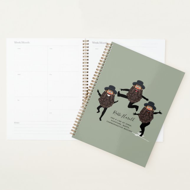 FUNNY Dancing RABBI Personnalisé avec texte (Devant avec enveloppe)