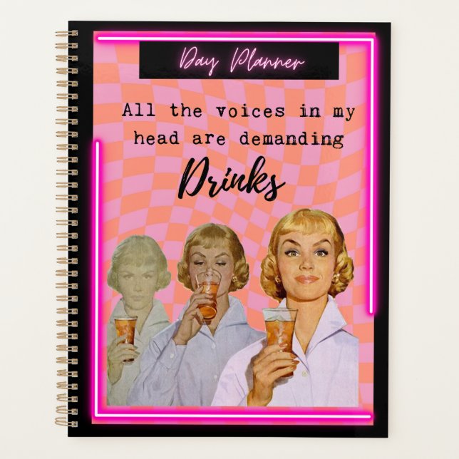 Funny Day Planner/Journal For Women Sassy-Drinks (Devant)