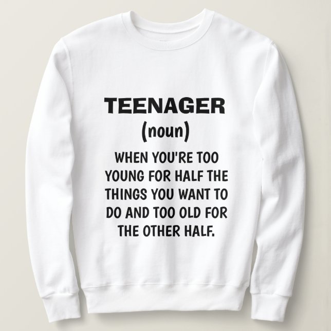 Funny "DÉFINITION DES ADOLESCENTS" Sweatshirt (Design devant)