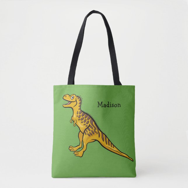 Funny Dinosaur personnalisé nom et sacs couleur (Devant)