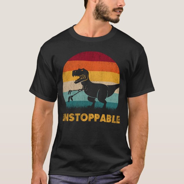 Funny Dinosaur Unstoppable Vintage Tshirt Funny  (Devant)