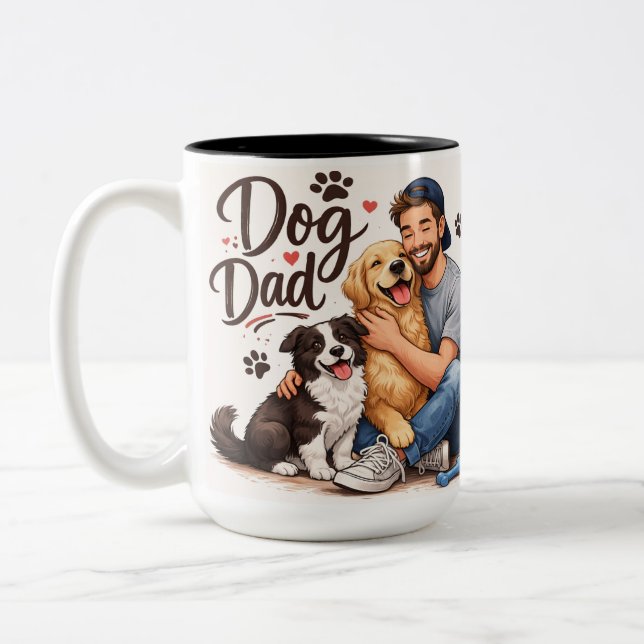 Funny Dog Dad Coffee Mug – Cute Gift for Dog Owner (Gauche)