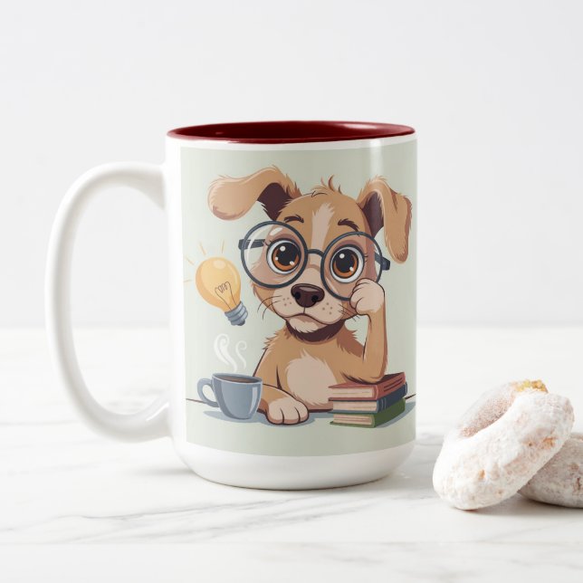 Funny Dog Desk Mug (Avec donut)