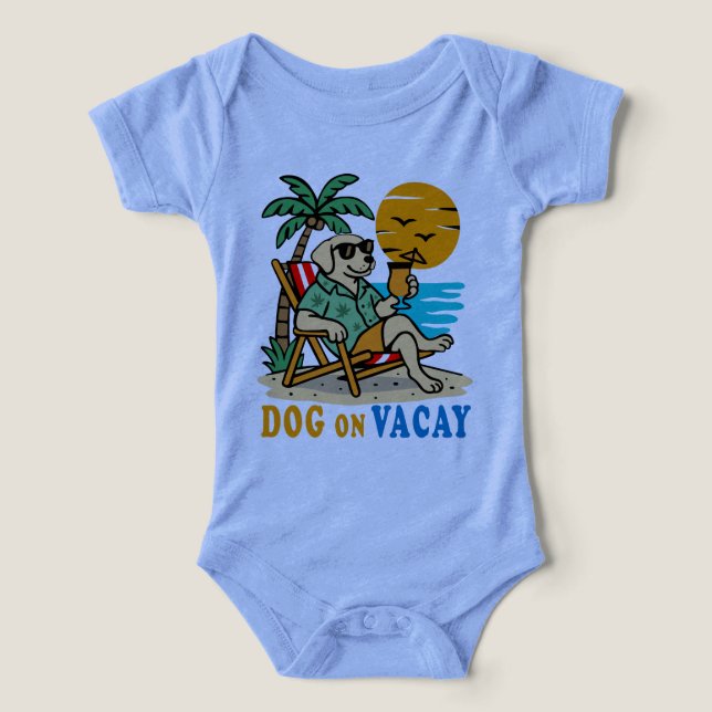 Funny Dog on Vacation T-Shirt | Cute Summer (Design Recto)