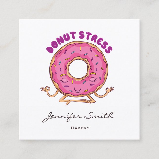 Funny Donut Carré Carte de visite (Devant)