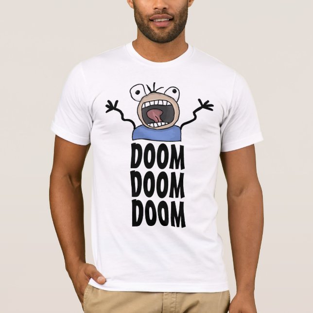 FUNNY DOOM CARTOON PANIC GUY T-Shirts tee - shirts (Devant)