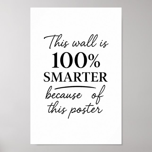Funny Dorm Room Poster – “This Wall Is Smarter Now (Devant)