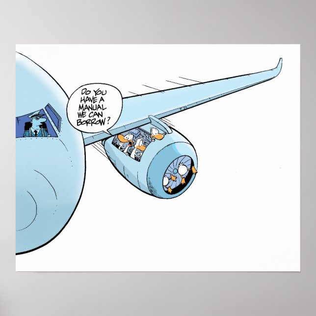 Funny Duck Aviation Cartoon Poster (Devant)