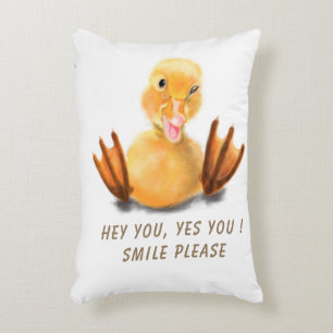 Funny Duck Coussin Smile - Texte personnalisé