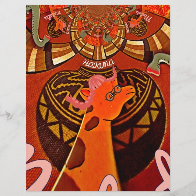 Funny Elegant Giraffe Accessoré Style Africain (Devant)