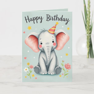 Funny Elephant Bonne Carte d'anniversaire