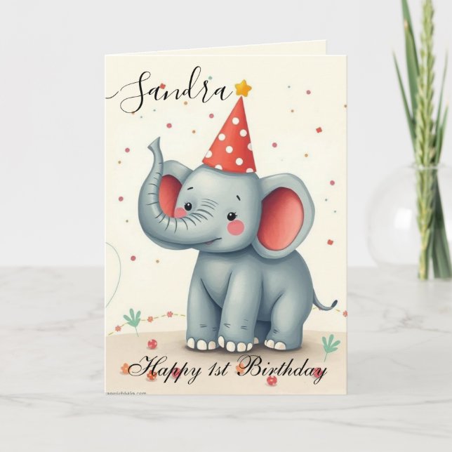 Funny Elephant Bonne Carte d'anniversaire (Devant)