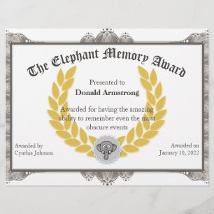 Funny Employé Award - Elephant Memory