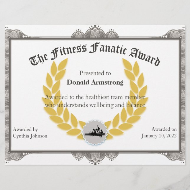 Funny Employé Award - Fitness Fanatic (Devant)