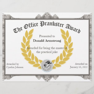 Funny Employé Award - Plaisanterie pratique