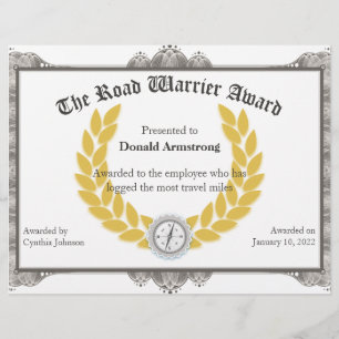 Funny Employé Award - Road Warrier