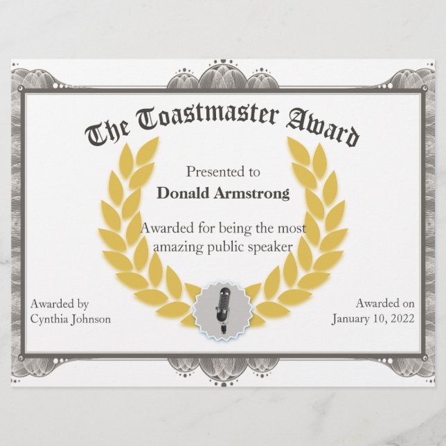 Funny Employé Award - Toastmaster (Devant)