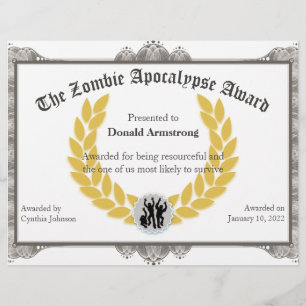 Funny Employé Award - Zombie Apocalypse