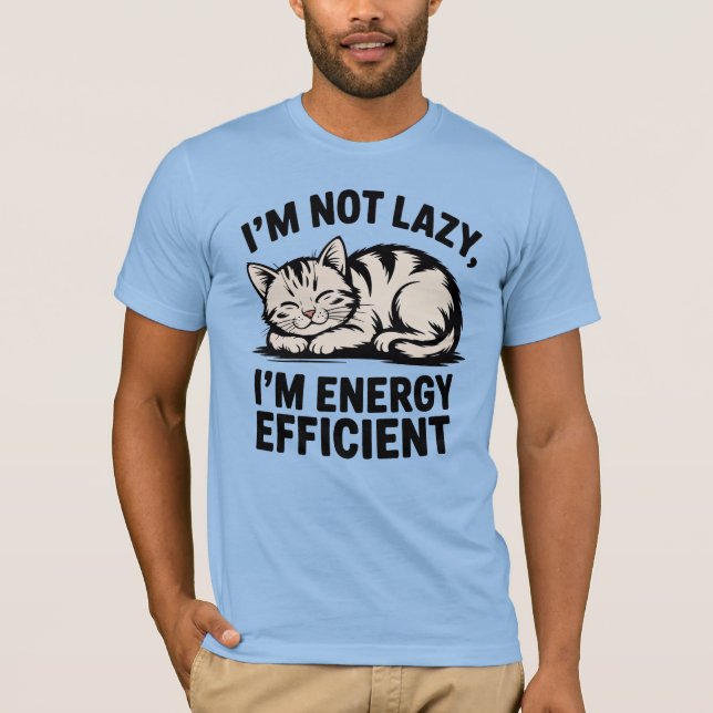 Funny Energy Efficient Cat T-Shirt (Devant)