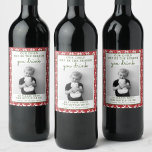 Funny Enseignant Cadeau Vin Étiquette - Cadeau de<br><div class="desc">Montrez à tous ces soignants et enseignants combien vous les appréciez cette saison des Fêtes ! Modifiez facilement toute la formulation et la photo sur ce étiquette de vin charmant.</div>