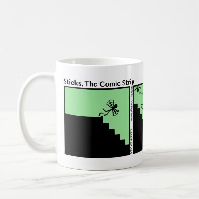 Funny Fall Down the Stairs Stickman Mug - 003 (Gauche)
