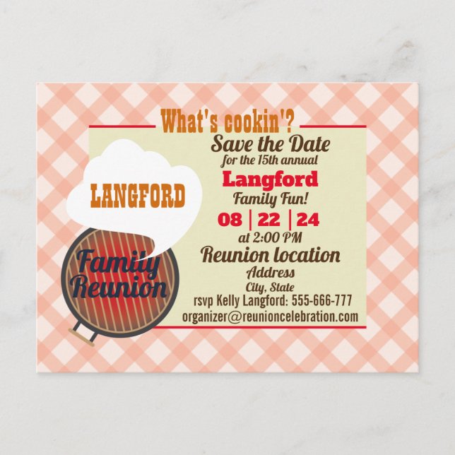 Funny Family Reunion design Faire-part Carte posta (Devant)