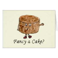 Funny Fancy a Cake Slogan Chocolate Humour Quote
