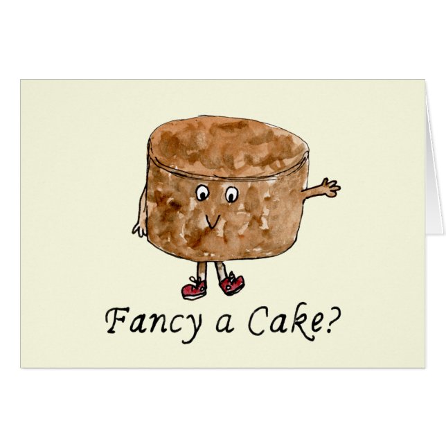 Funny Fancy a Cake Slogan Chocolate Humour Quote (Devant horizontal)