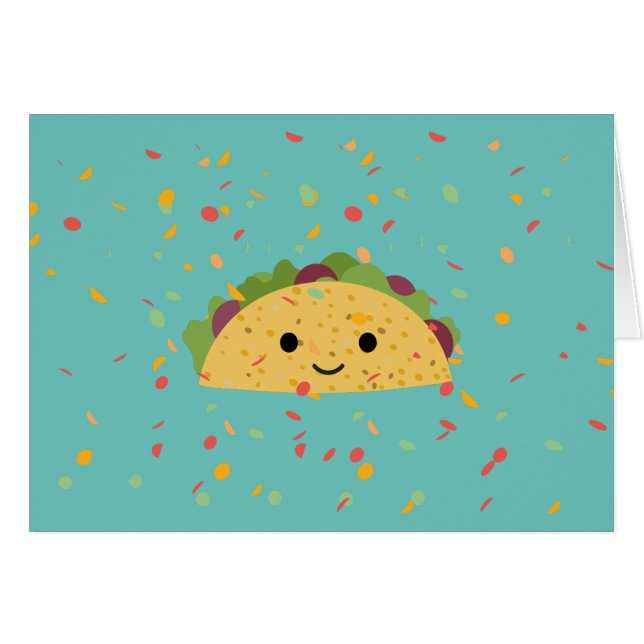 Funny Fantastaco Anniversaire Kawaii Carte Taco (Devant horizontal)