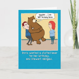 Funny farci Ours carte d'anniversaire