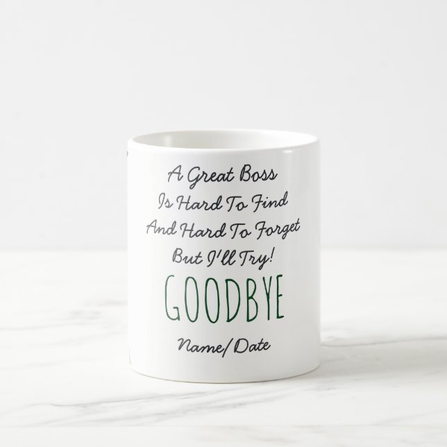 FUNNY Farewell BOSS Mug - Difficile à oublier (Centre)