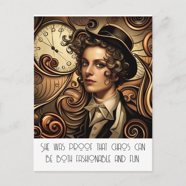 Funny Fashion Carte postale Steampunk (Devant)