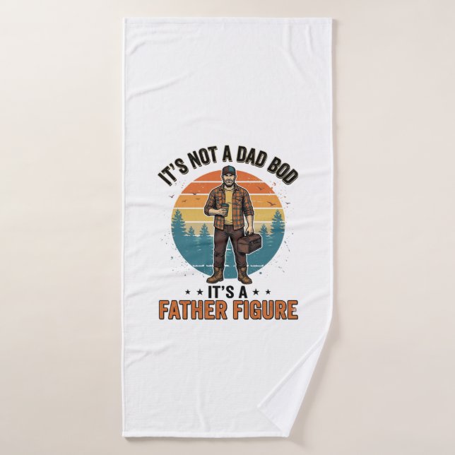 Funny Father Figure Vintage Dad Humor Shirt Design (Serviette de bain)
